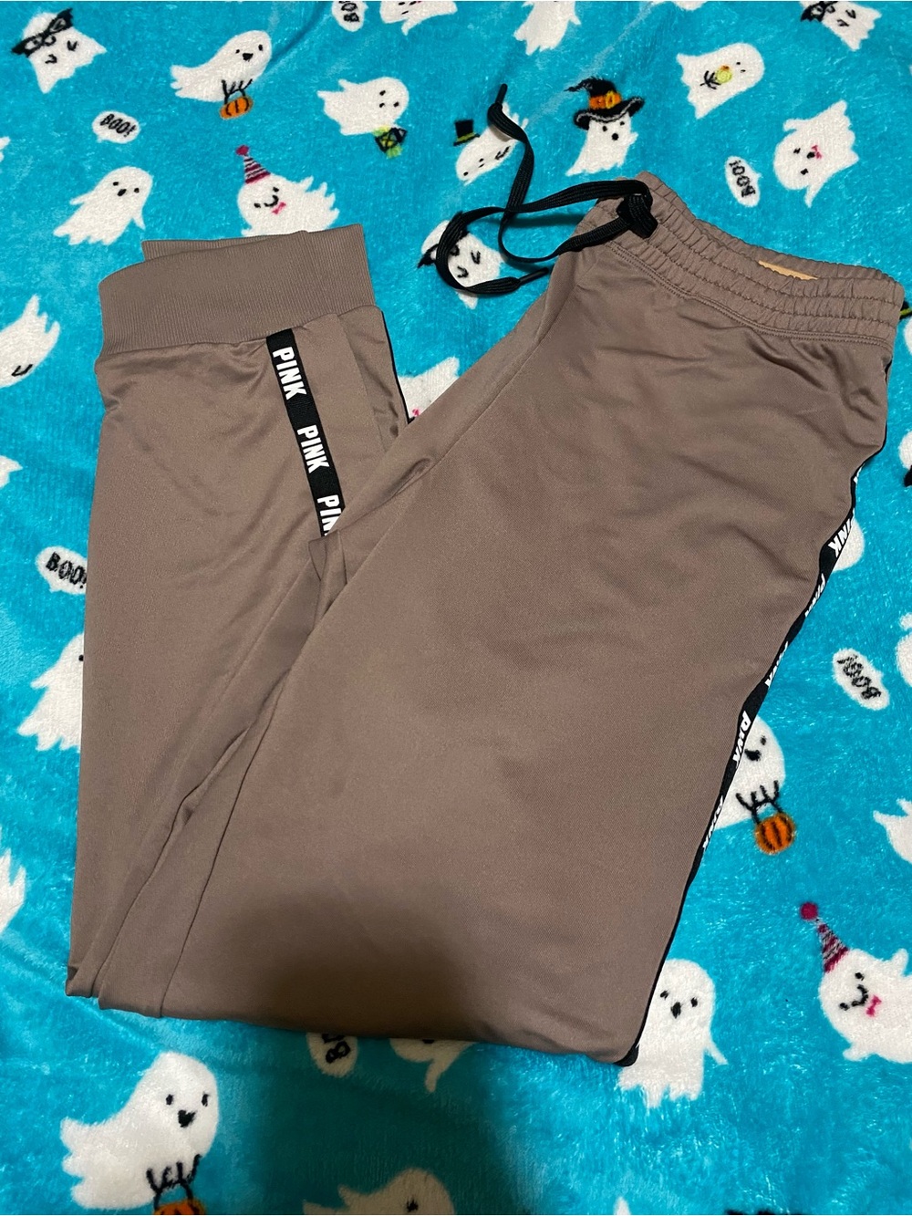 PINK Victoria's Secret Brown Kids Jogger Pants with Logo Tape